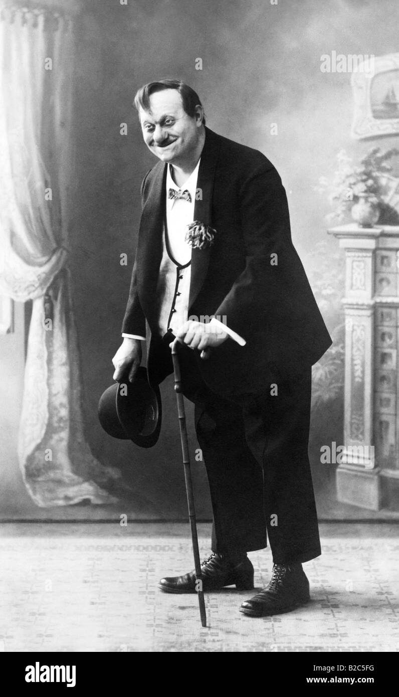 Il sovrappeso uomo, big nose, foto storiche da circa 1910 Foto Stock