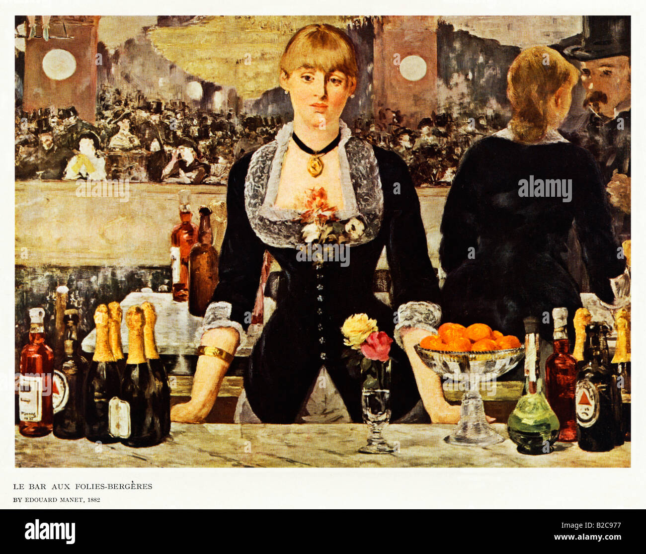 Bar Au Folies Bergeres 1882 pittura impressionista da Edouard Manet del bar e il barista in Paris night club Foto Stock