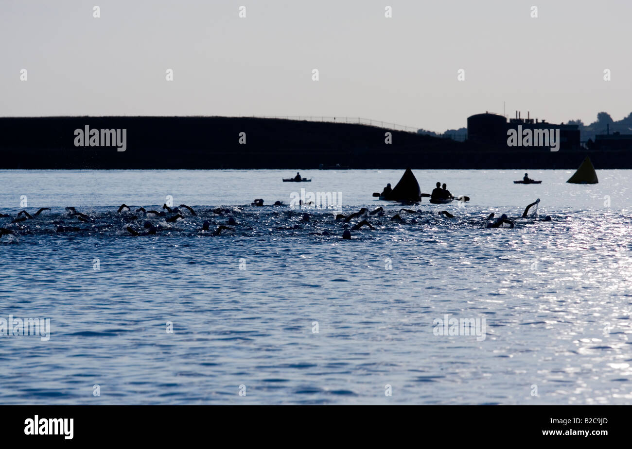 Picco di Boulder Triathlon tenutasi il 20 Luglio presso il serbatoio di Boulder Foto Stock