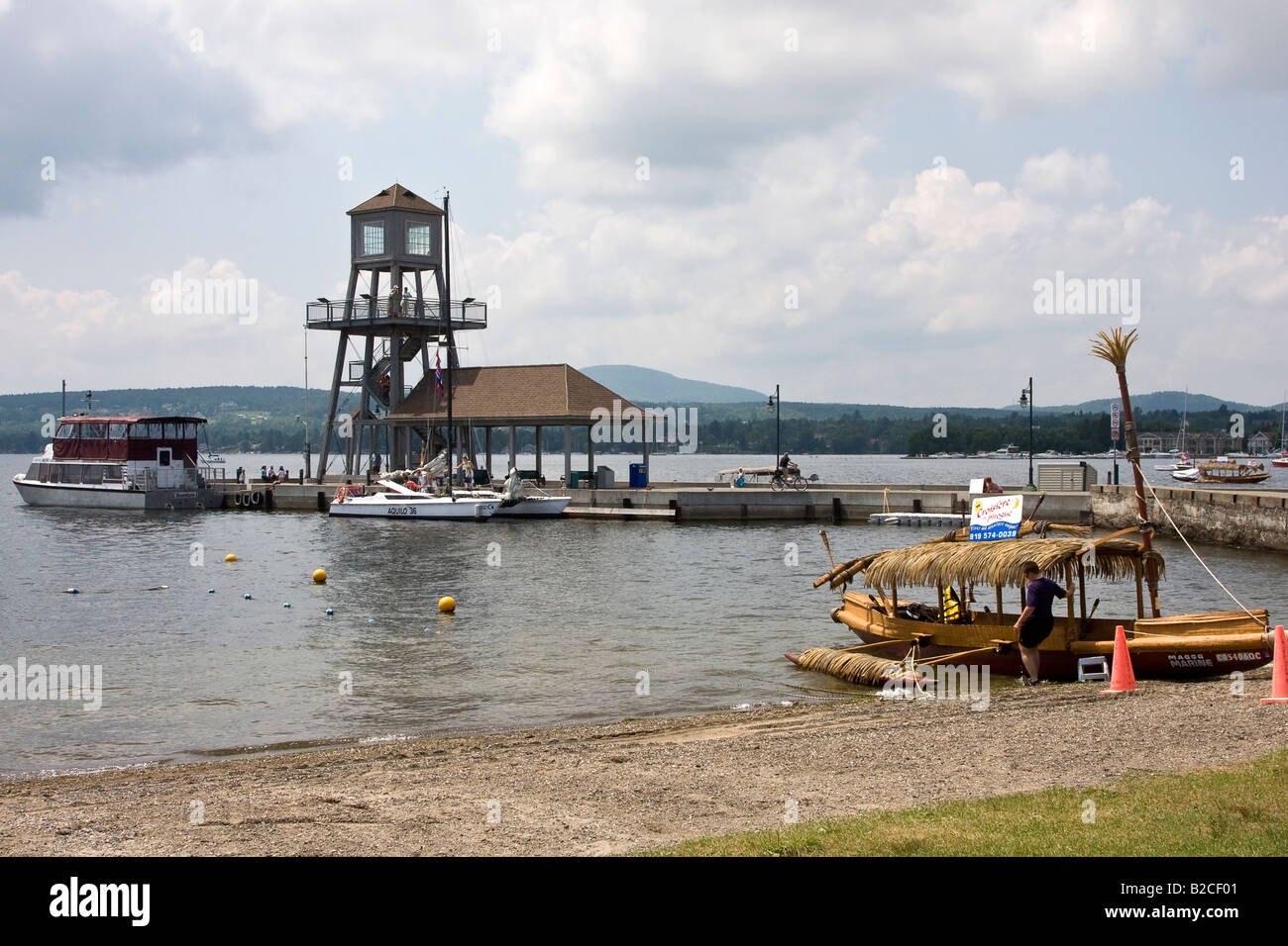 Il lago di Memphremagog in Eastern Townships città di Magoq, Québec Foto Stock