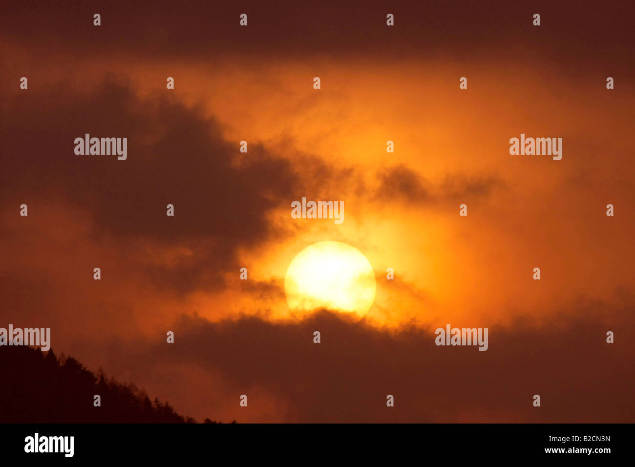 Il Tramonto sul lago Kawaguchiko Yamanashi Giappone Foto Stock