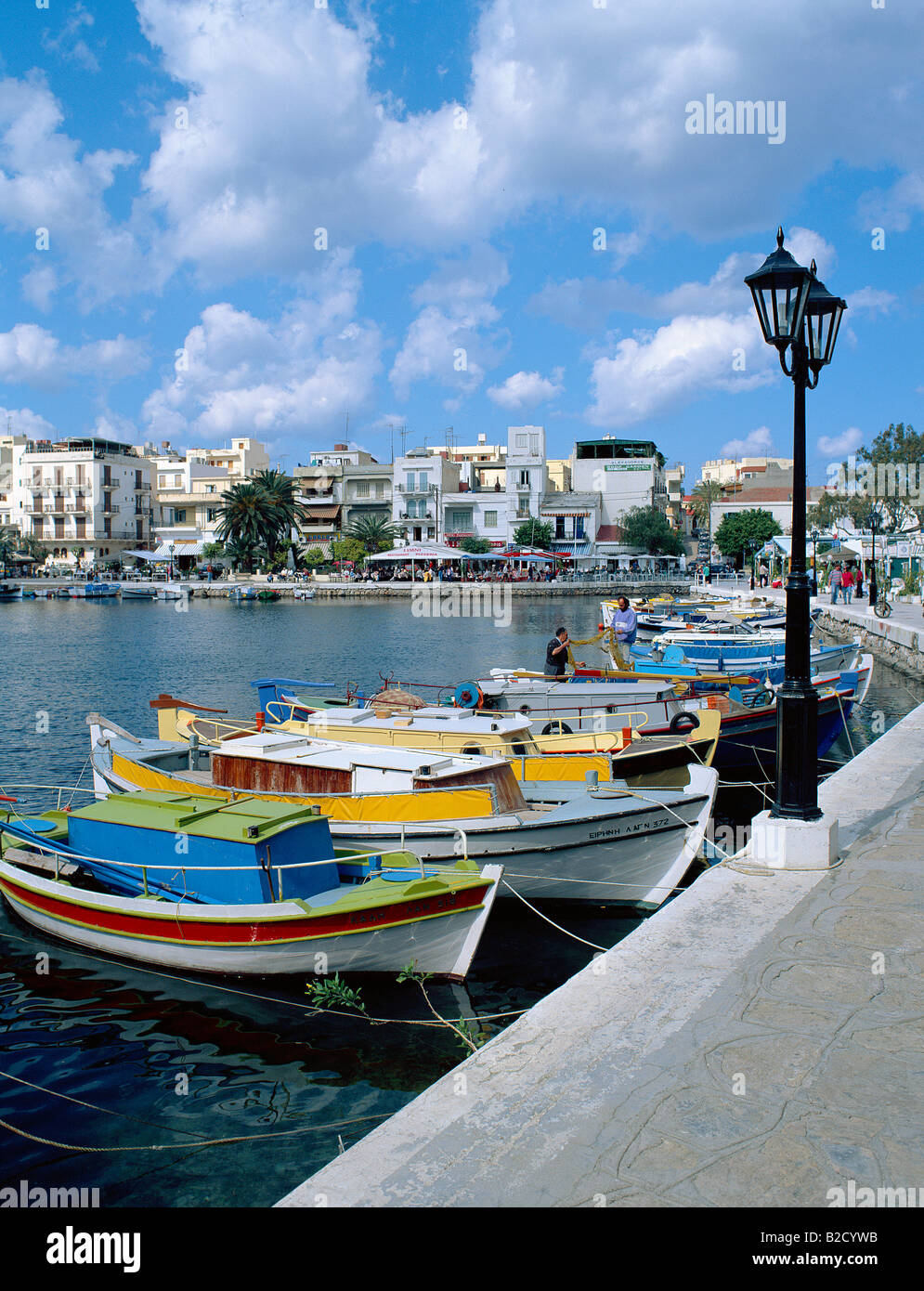 Waterside vista isole greche, Creta Foto Stock