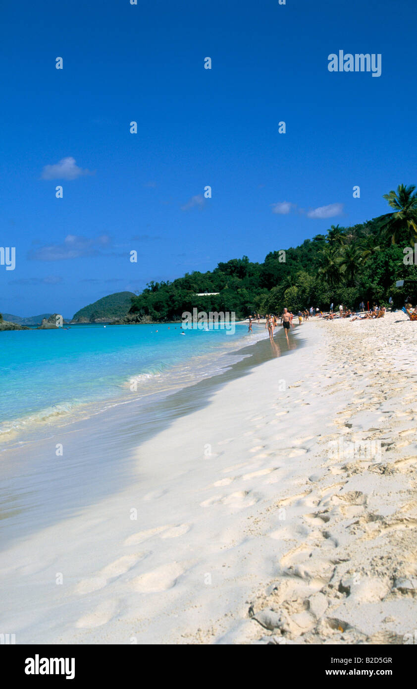 Vista della spiaggia dei Caraibi, San Giovanni Foto Stock