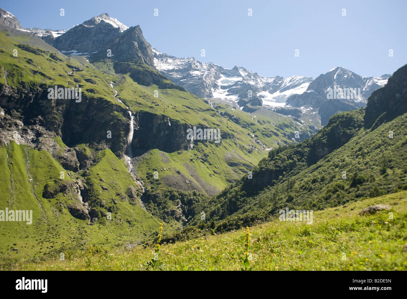 Mont pourri e dome de la sache da rosuel entrata al parco nazionale della Vanoise savoie francia Foto Stock