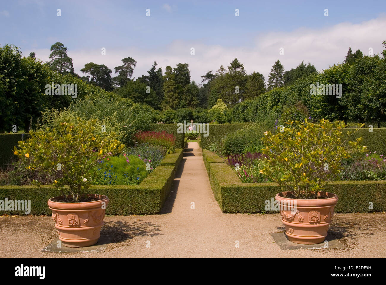 Giardini in corrispondenza di Sandringham House,Sandringham Estate,Sandringham,Norfolk, Inghilterra,uk (ritiro di HM la regina) Foto Stock