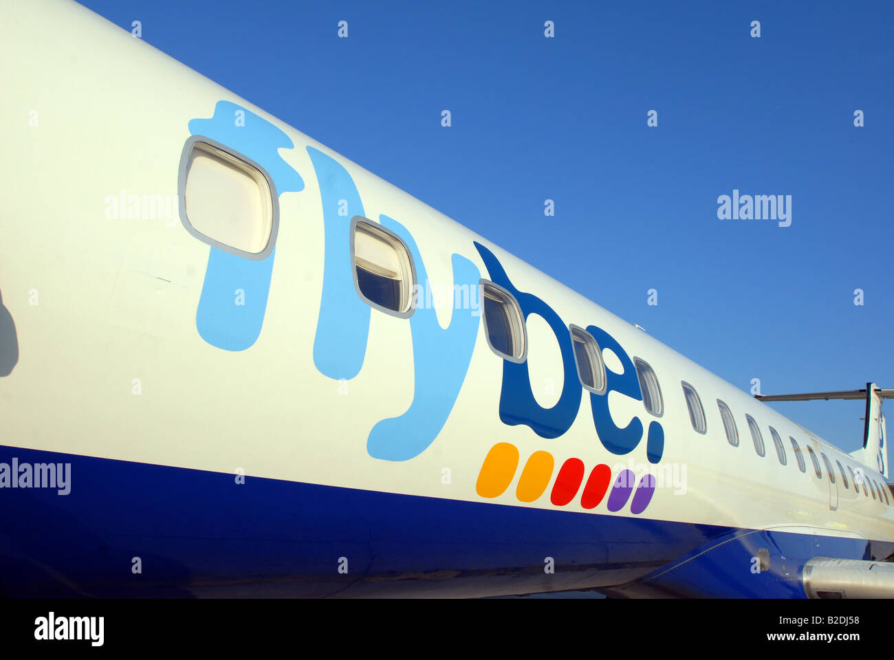 Compagnia aerea low cost flybe jet fusoliera Foto Stock