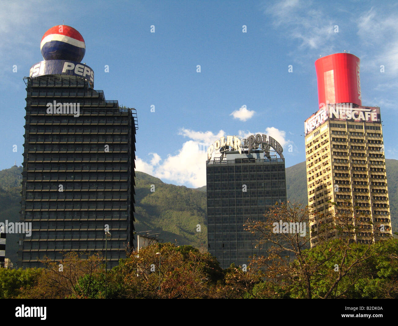 Caracas skyline, vista da Plaza Venezuela Foto Stock