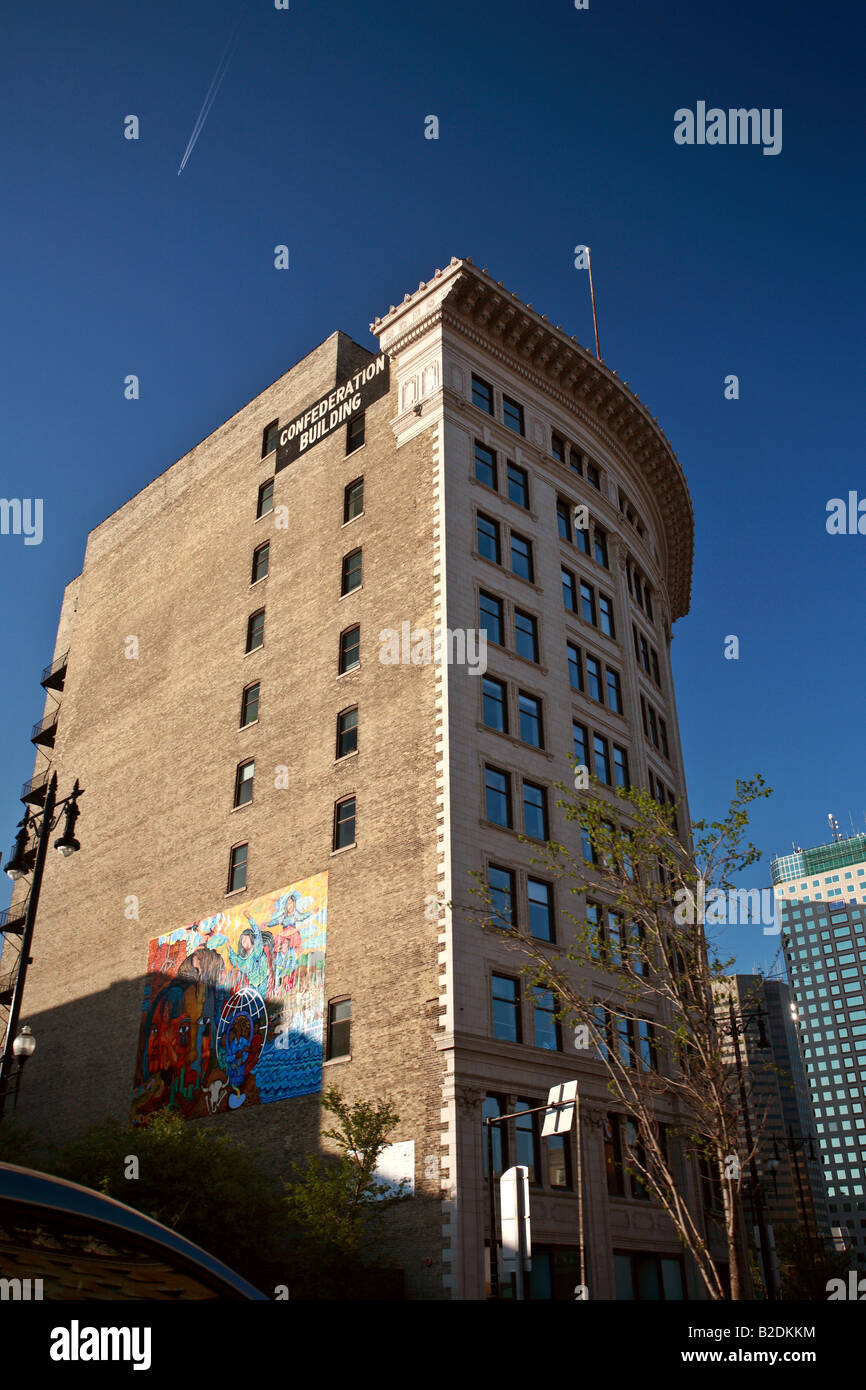 Vecchia Confederazione edificio nel centro di Winnipeg Foto Stock