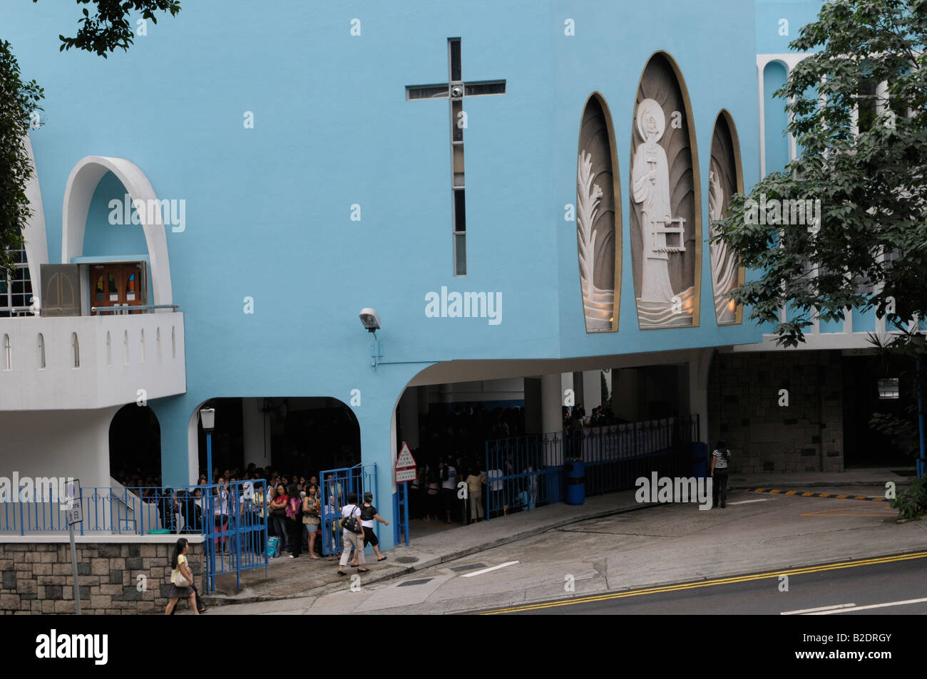 Cattedrale dell Immacolata Concezione della diocesi di Hong Kong in una Domenica di Hong Kong, Cina. Foto Stock