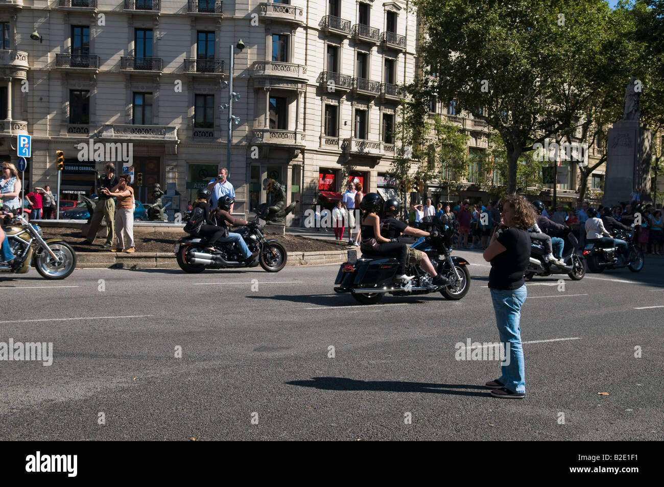 Harley Days 2008, (Harley Davidson Moto proprietari parade) Barcellona. Foto Stock