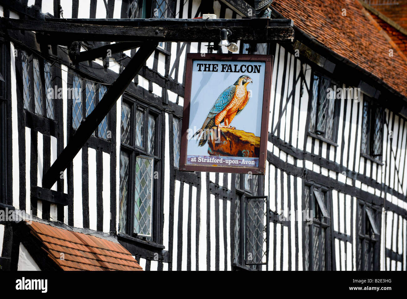 Il Falcon Hotel in Stratford-upon-Avon Warwickshire. Foto da Jim Holden. Foto Stock
