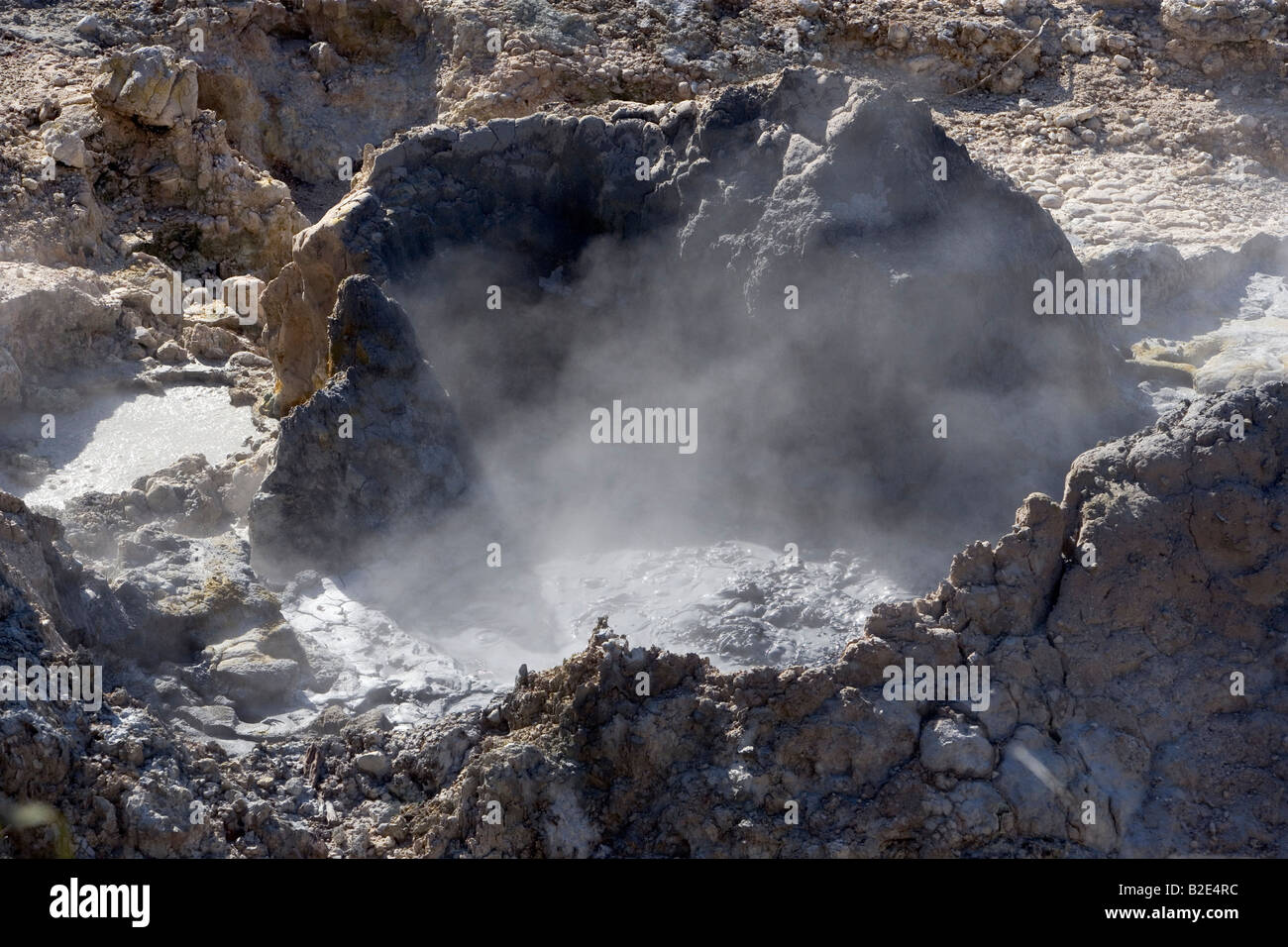 Il cosiddetto a piedi nel vulcano sull'isola caraibica di Saint Lucia Foto Stock