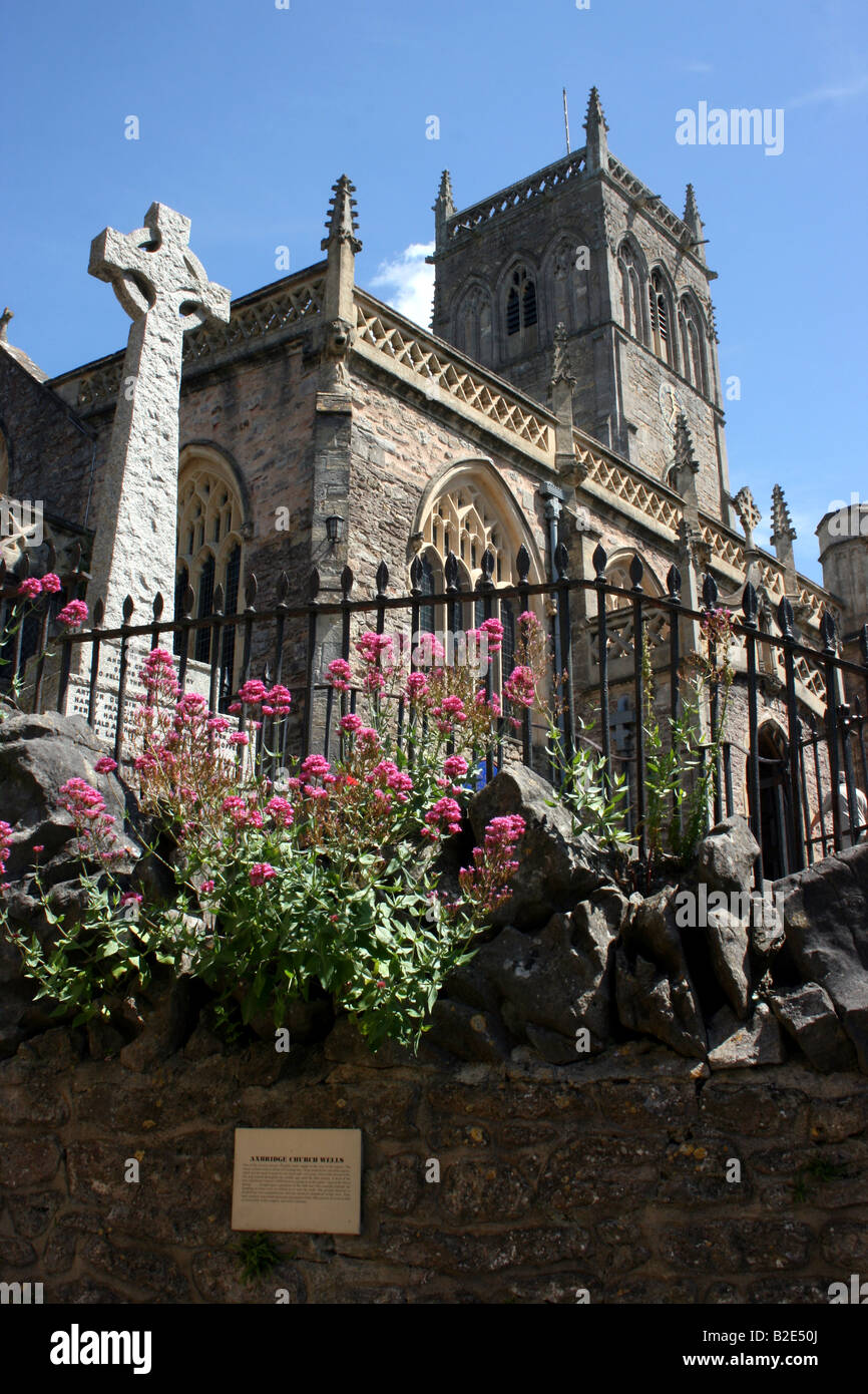 Chiesa di San Giovanni Battista a Axbridge, Somerset, Inghilterra Foto Stock