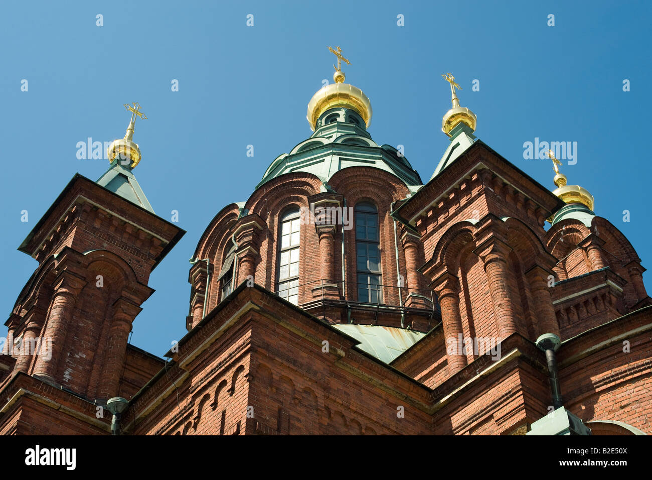 Cattedrale Uspenski (1862 - 1868), un russo chiesa ortodossa orientale in Katajanokka, Helsinki, Finlandia Foto Stock