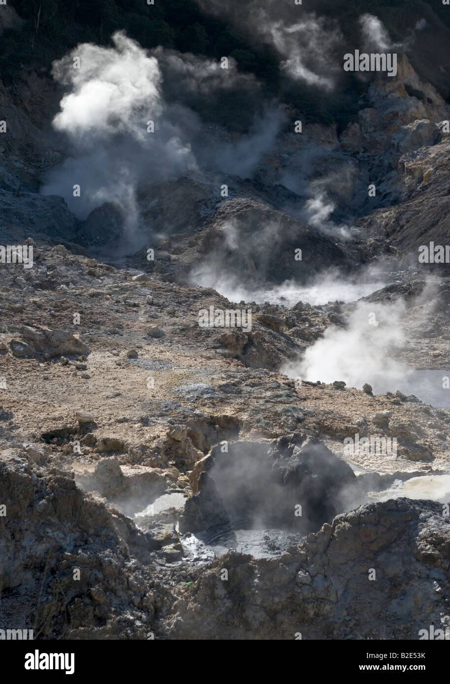 Il cosiddetto a piedi nel vulcano sull'isola caraibica di Saint Lucia Foto Stock