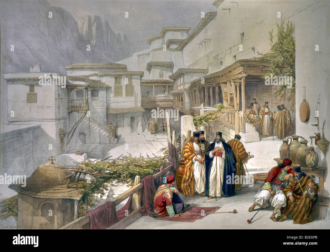 Corte principale del convento di Santa Caterina 1839 Foto Stock