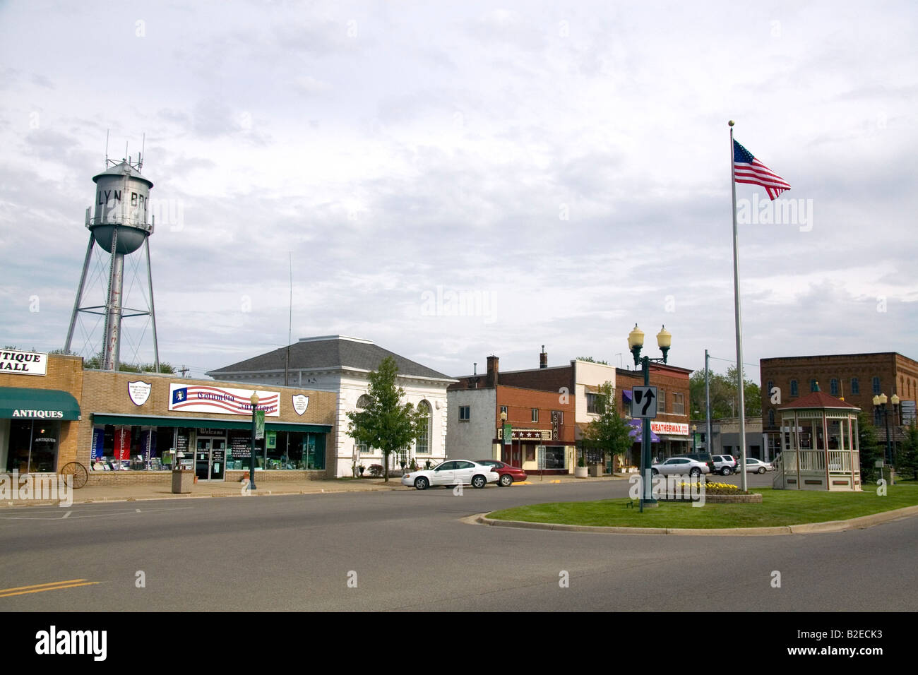 Il centro cittadino di Brooklyn Michigan Foto Stock