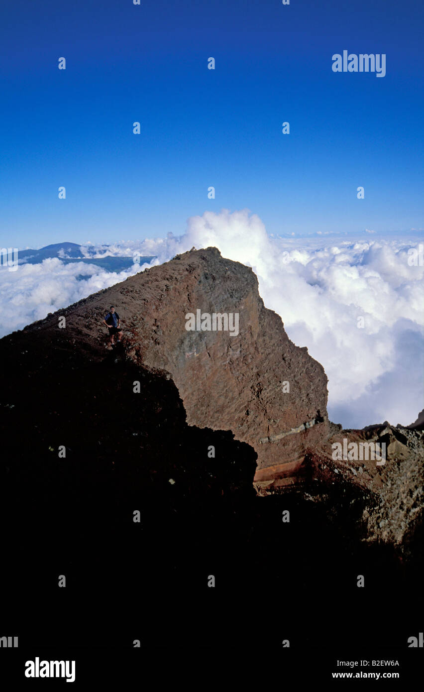 Piton de Neige cratere, il punto più alto della riunione Foto Stock