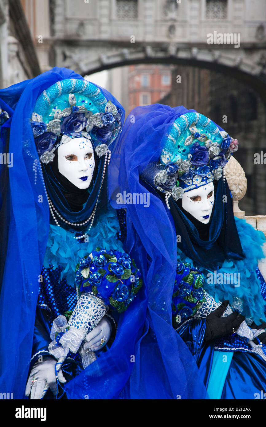 Il Carnevale di Venezia i partecipanti in costume Foto Stock