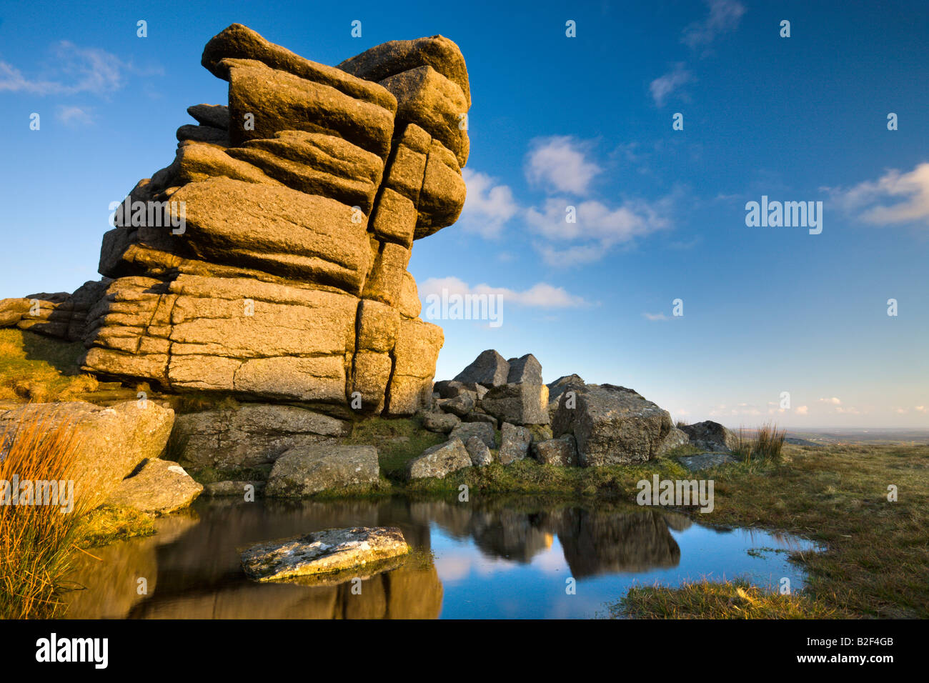 Affioramento di granito a pinzare Tor Parco Nazionale di Dartmoor Devon England Foto Stock