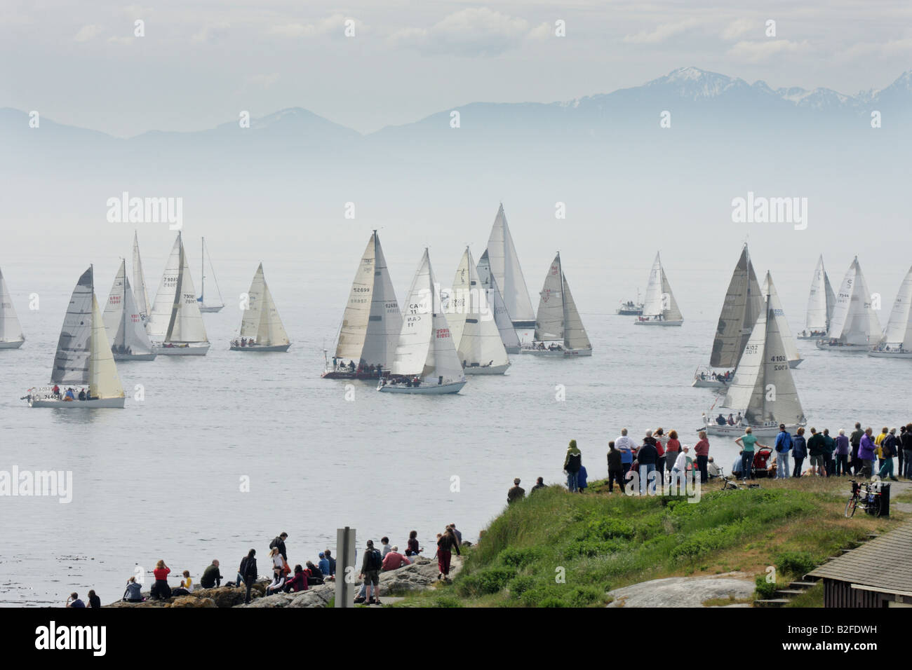 Swiftsure annuale Classic Yacht Race su Juan de Fuca Strait Victoria British Columbia Canada Foto Stock