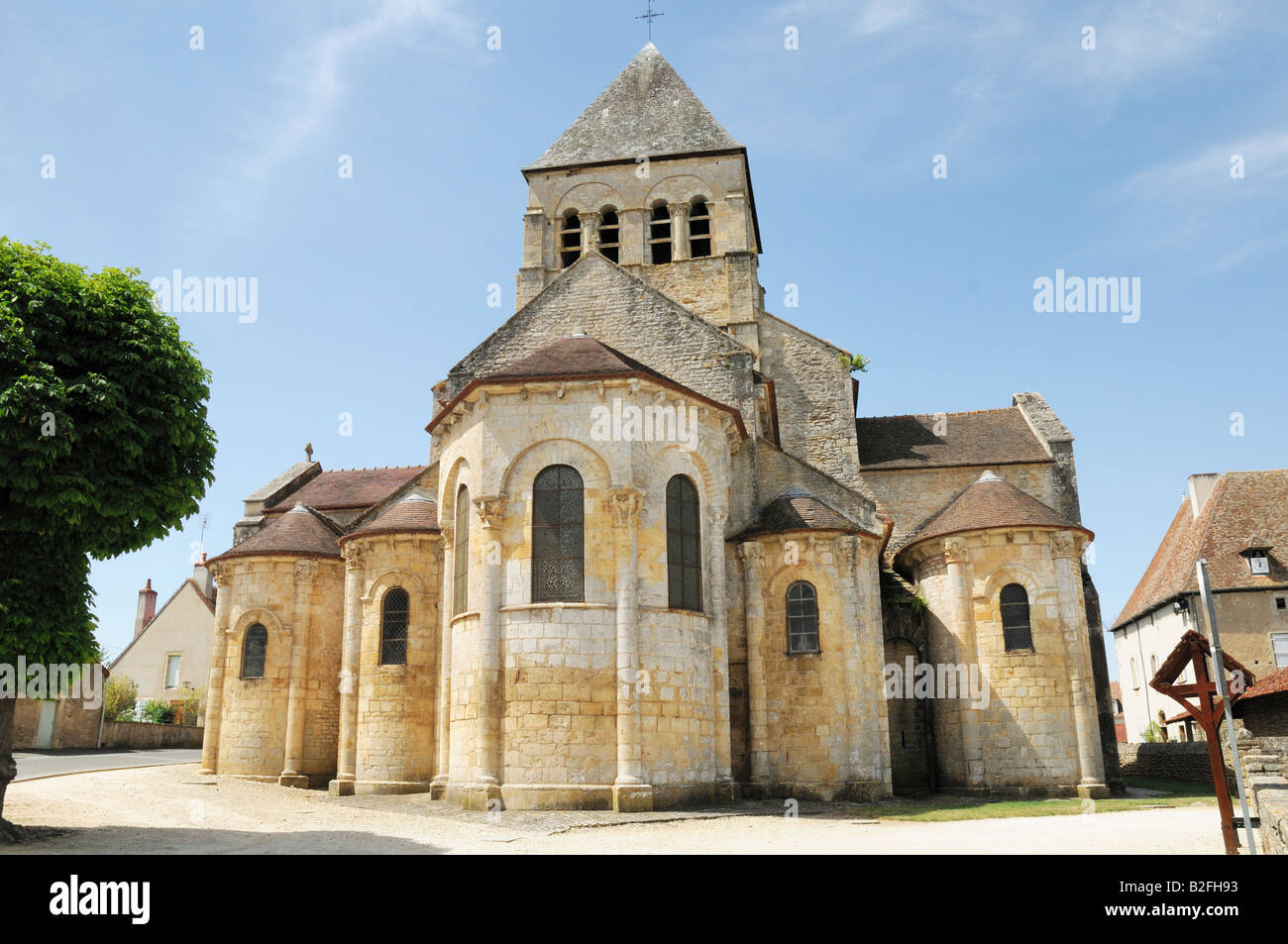 Xii secolo Saint-Blaise Chiesa, La Celle, Francia. Foto Stock