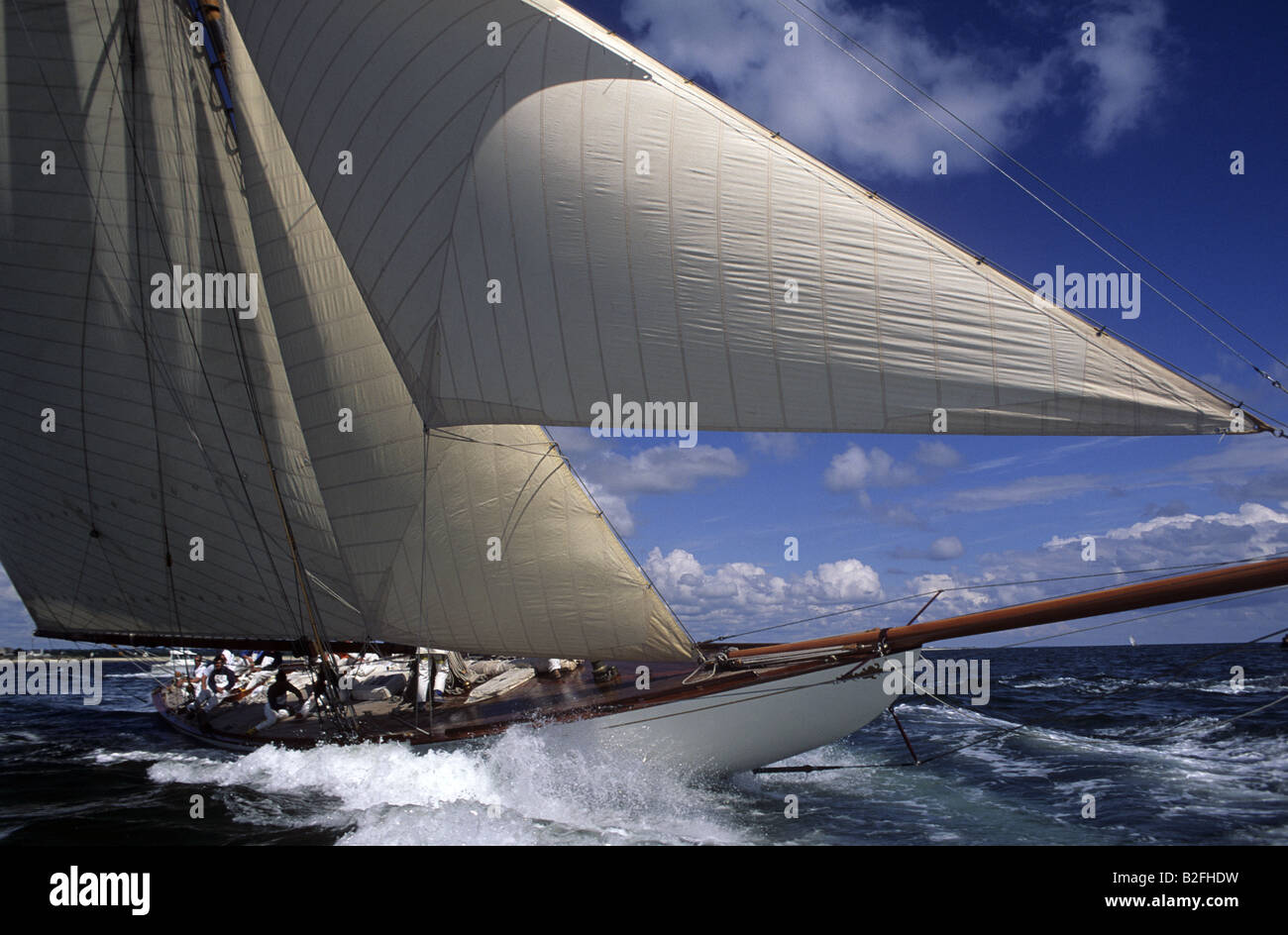 Classic yacht a vela classe J 'Tuiga' Foto Stock