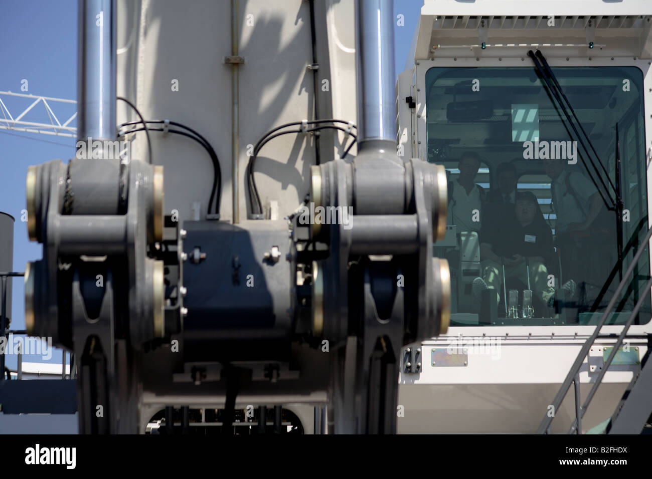 Macchinari pesanti costruzione presso la Fiera BAUMA a Monaco di Baviera, Germania Foto Stock