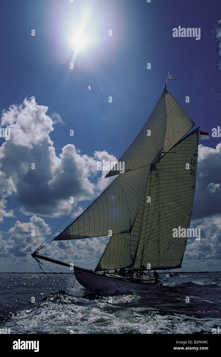 Classica barca vela classe J Foto Stock