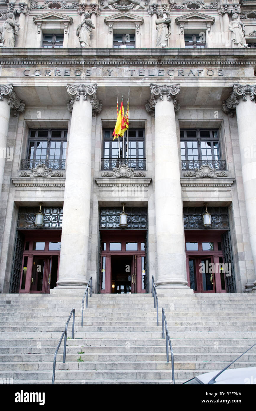 Il principale ufficio postale Barcellona Spagna Foto Stock