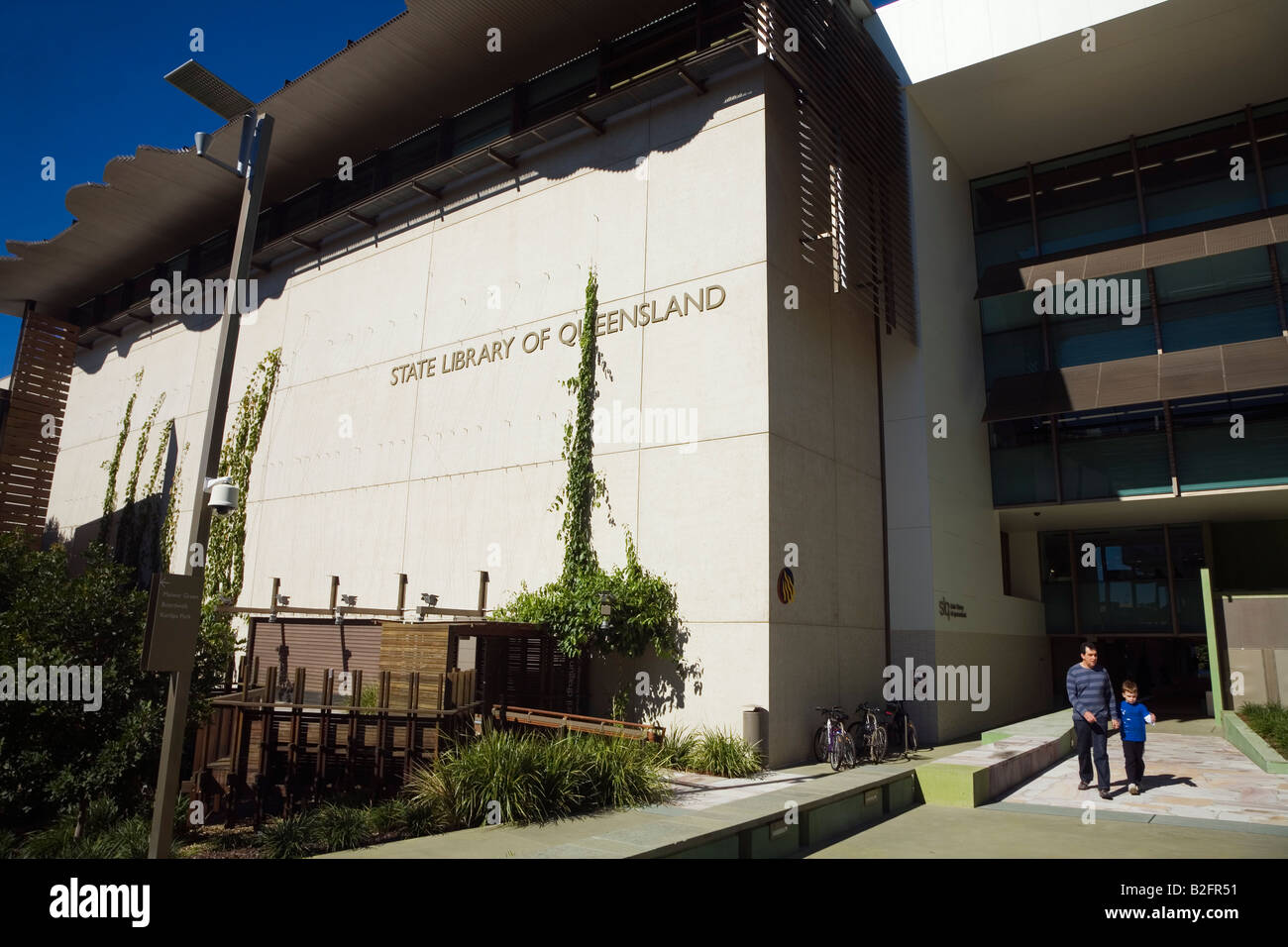 Libreria dello stato del Queensland nel distretto culturale al South Bank, Brisbane, Queensland, Australia Foto Stock