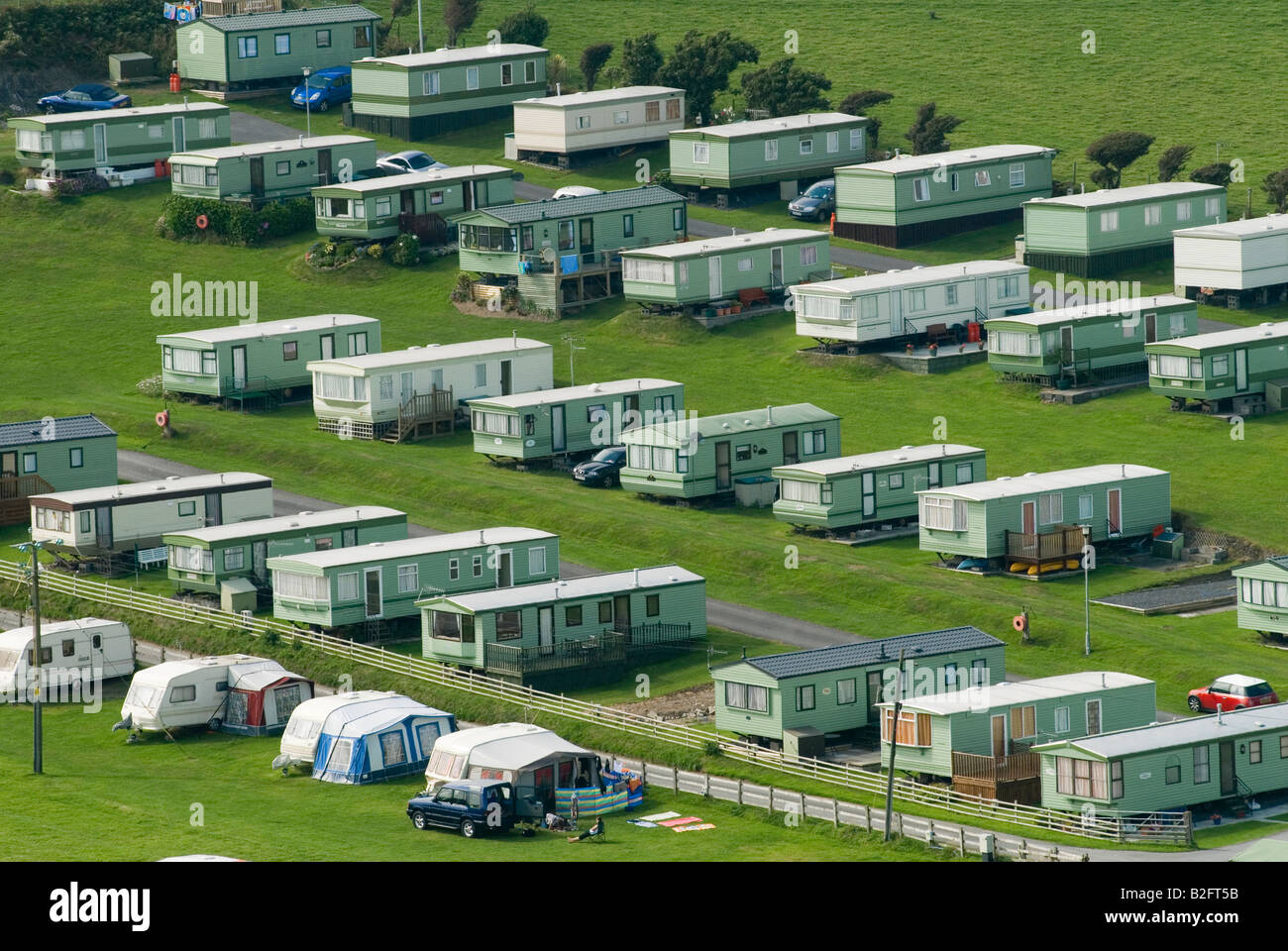 Parco caravan statico Casa vacanze permanente parco caravan Borth Ceredigion UK costa occidentale del Galles settentrionale luglio 2008 2000s HOMER SYKES Foto Stock