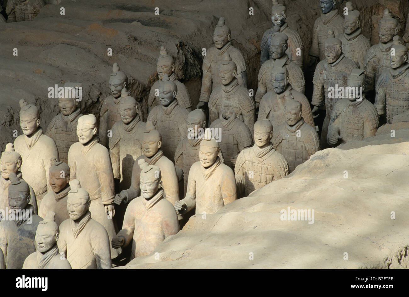Guerrieri di Terracotta, Xian, Provincia di Shaanxi, Cina Foto Stock
