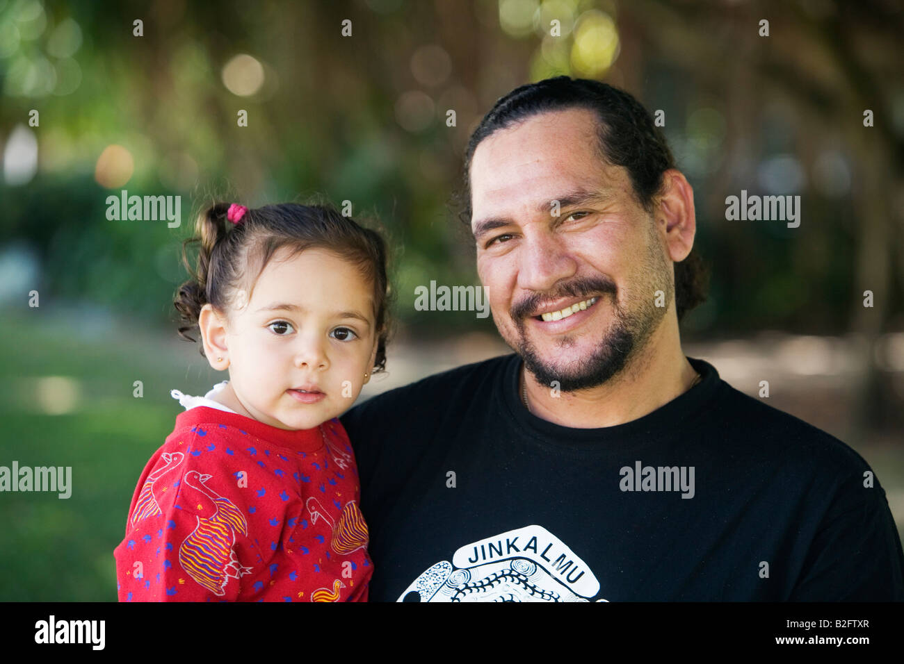 Aborinal padre e figlio Foto Stock