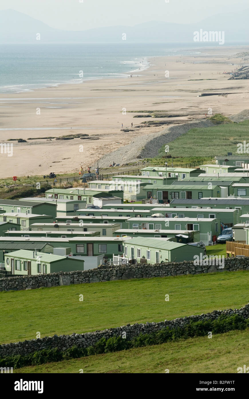 Static Caravan Park Casa vacanze permanente Caravan Park Barmouth Gwynedd UK località balneare costa occidentale del Galles settentrionale luglio 2008 2000s HOMER SYKES Foto Stock