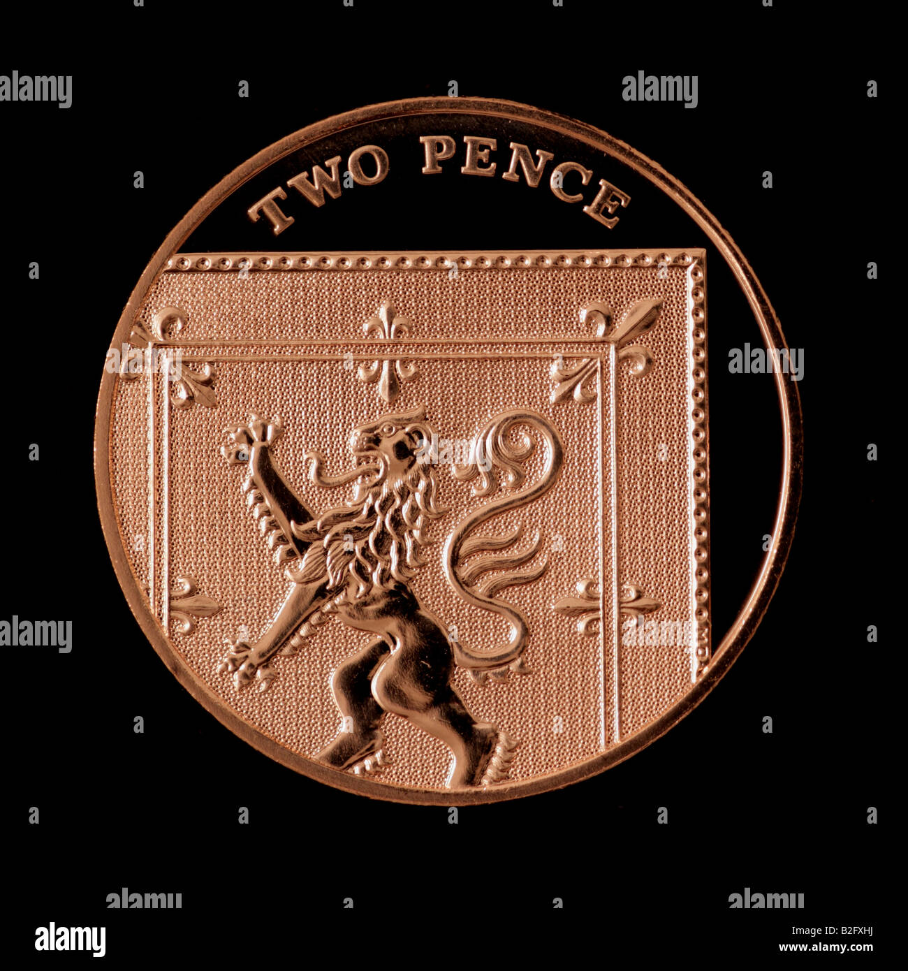 'Royal scudo di armi: 2 pence' Foto Stock