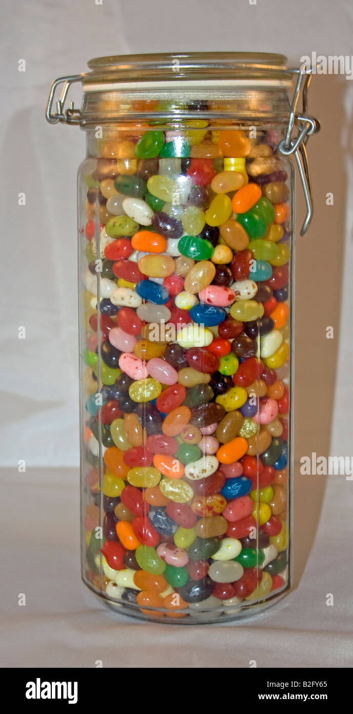 Fagioli Silo-Jelly nel vasetto di vetro. Foto Stock
