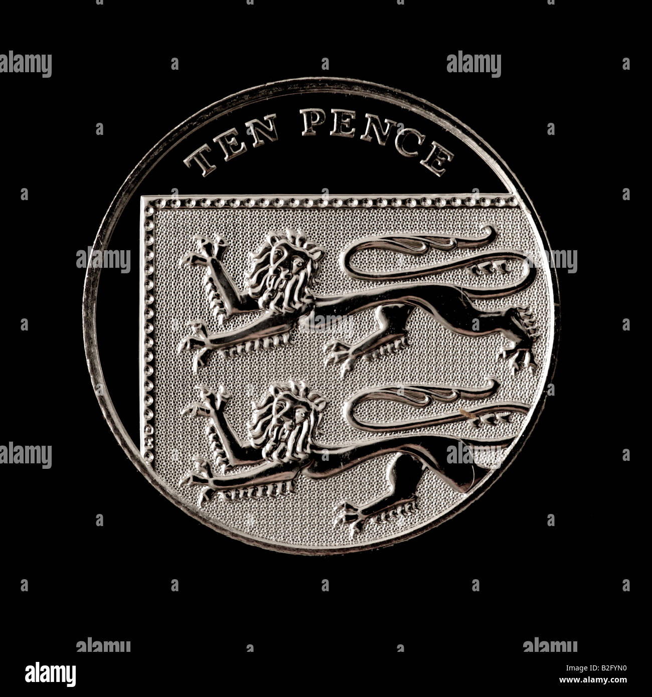 'Royal scudo di armi: 10 pence' Foto Stock