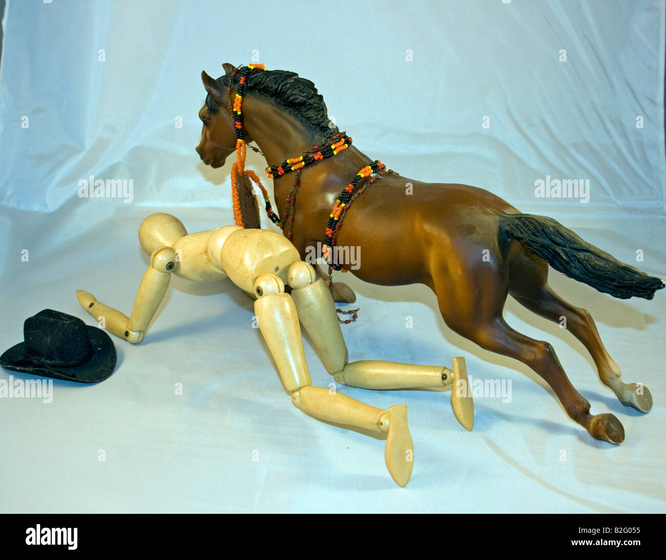 Silo manichino regolabile Cowboy e Cavallo Brokeback Mountain Style. Foto Stock