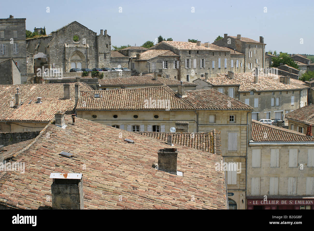 St Emilion quartieri storici città Francia case pittoresche Europa Foto Stock