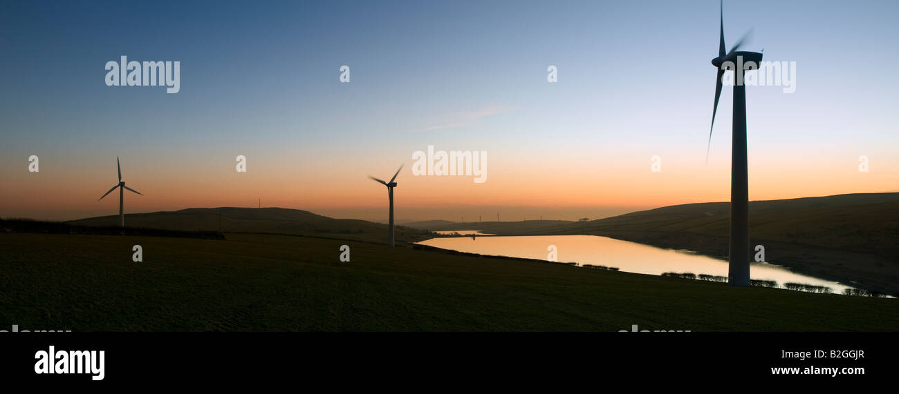 Le turbine eoliche Vestas a Harlock Hill per centrali eoliche, Ulverston, Cumbria, Regno Unito Foto Stock