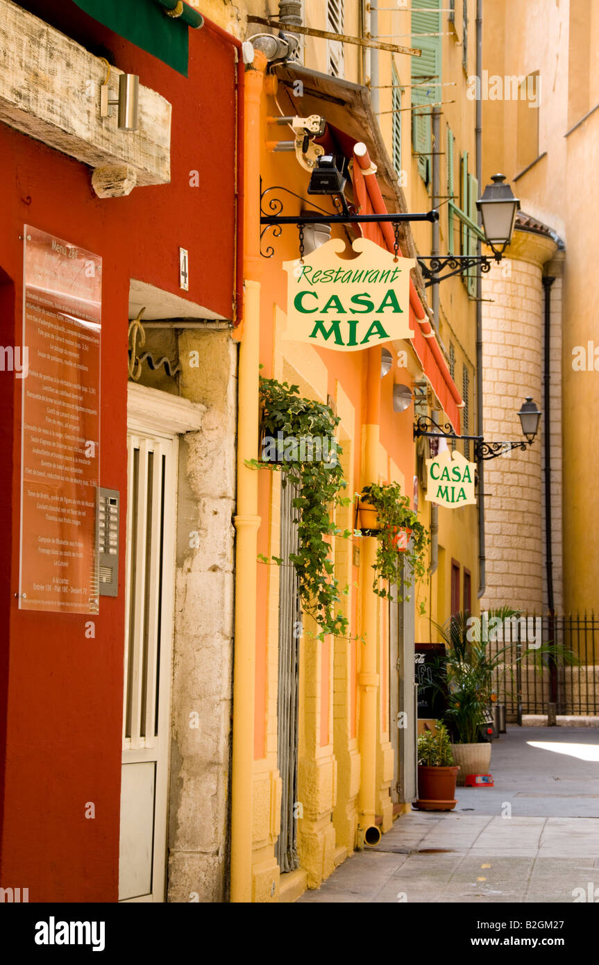 Un ristorante nel centro storico di Nizza Cote d'Azur, in Francia Foto Stock