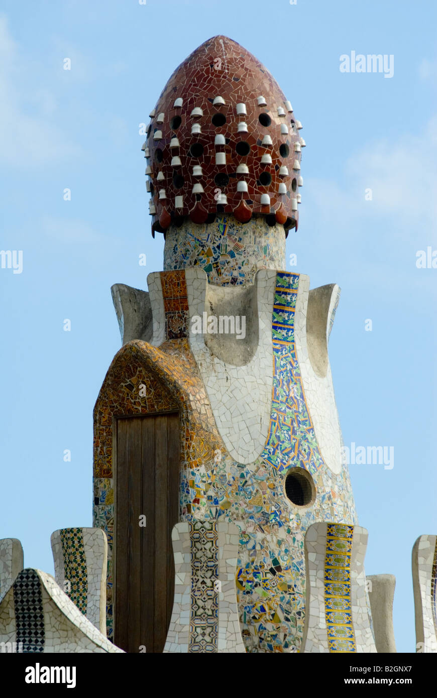 Parco Guell dettagli barcellona mosaico Foto Stock