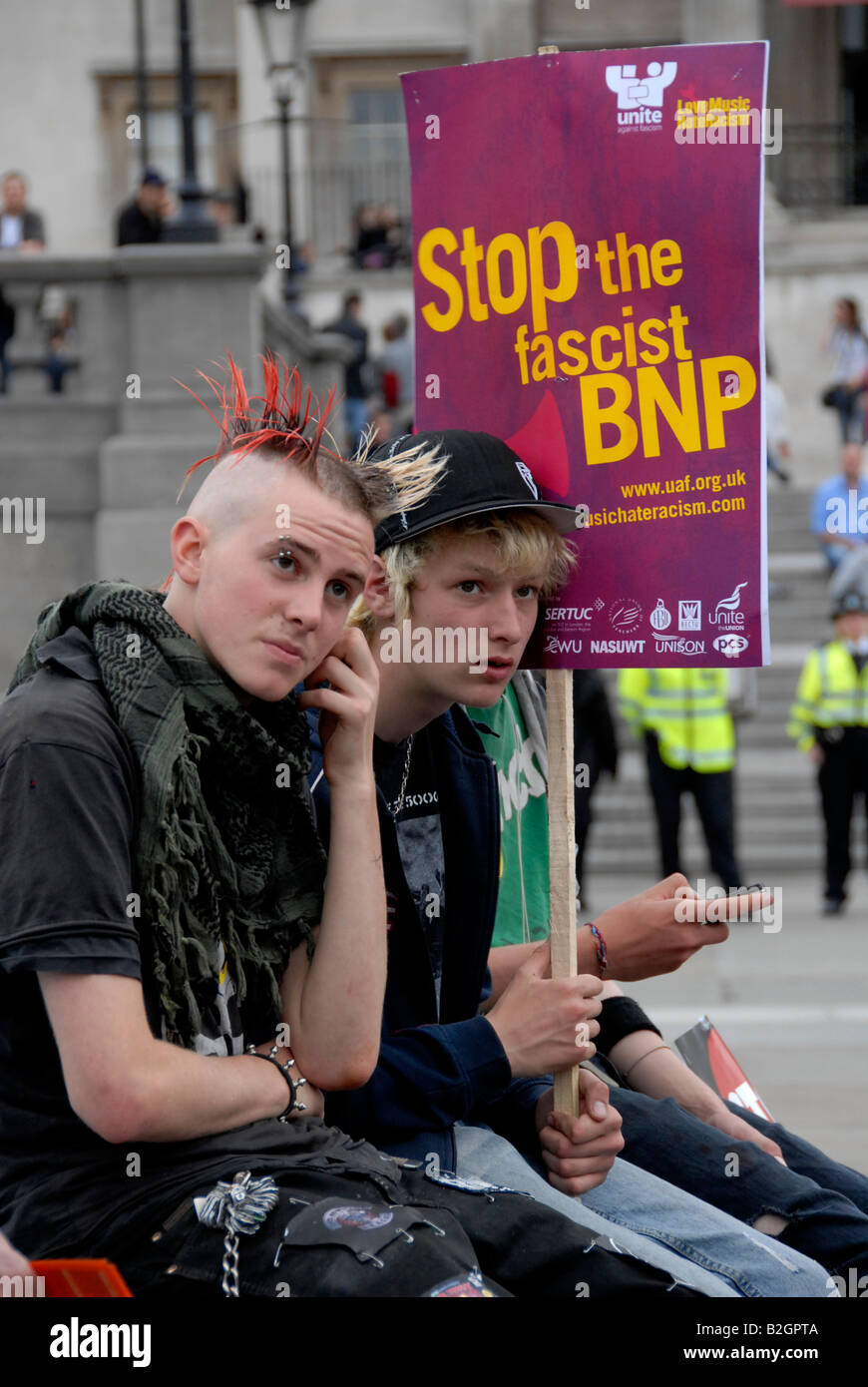Nazionale anti fascista BNP marzo a Londra il 21 giugno 2008 Foto Stock