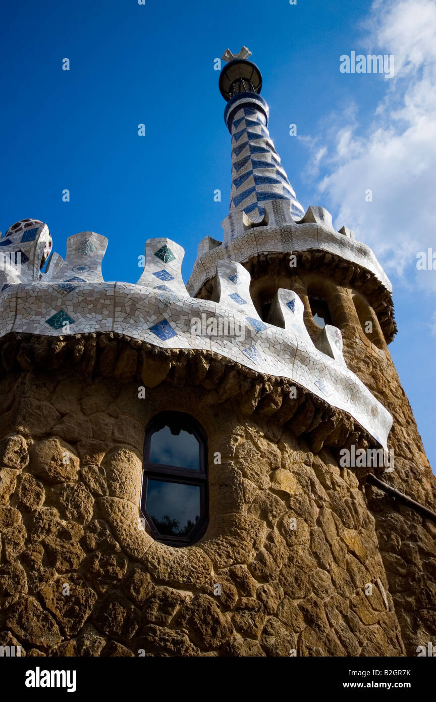 Parco Guell di Barcellona Spagna Foto Stock