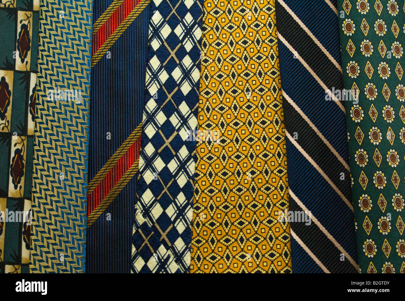 Cravatte colorate Foto Stock