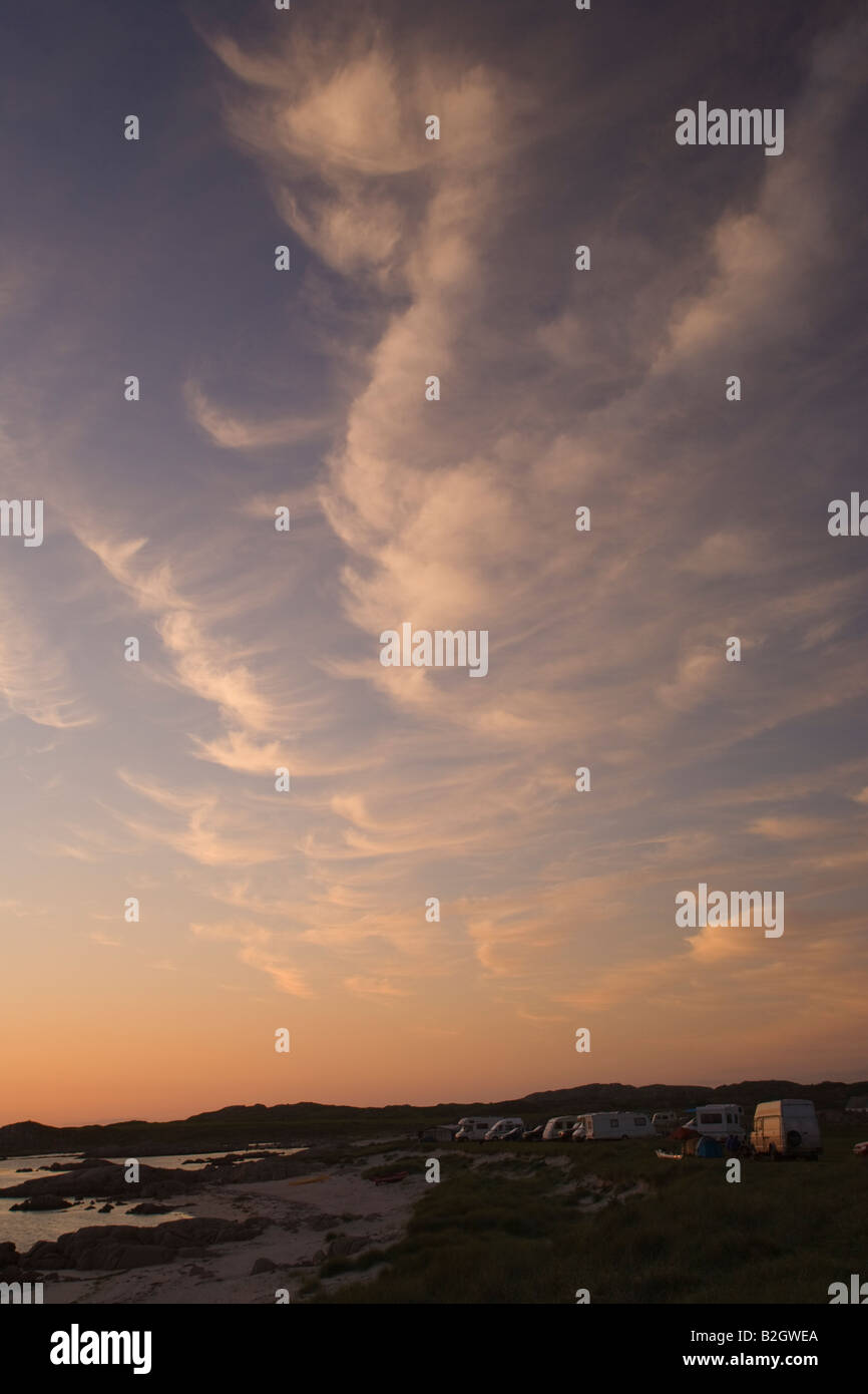 Sunset over Fidden Punto vicino Fionnphort Mull Scozia Scotland Foto Stock