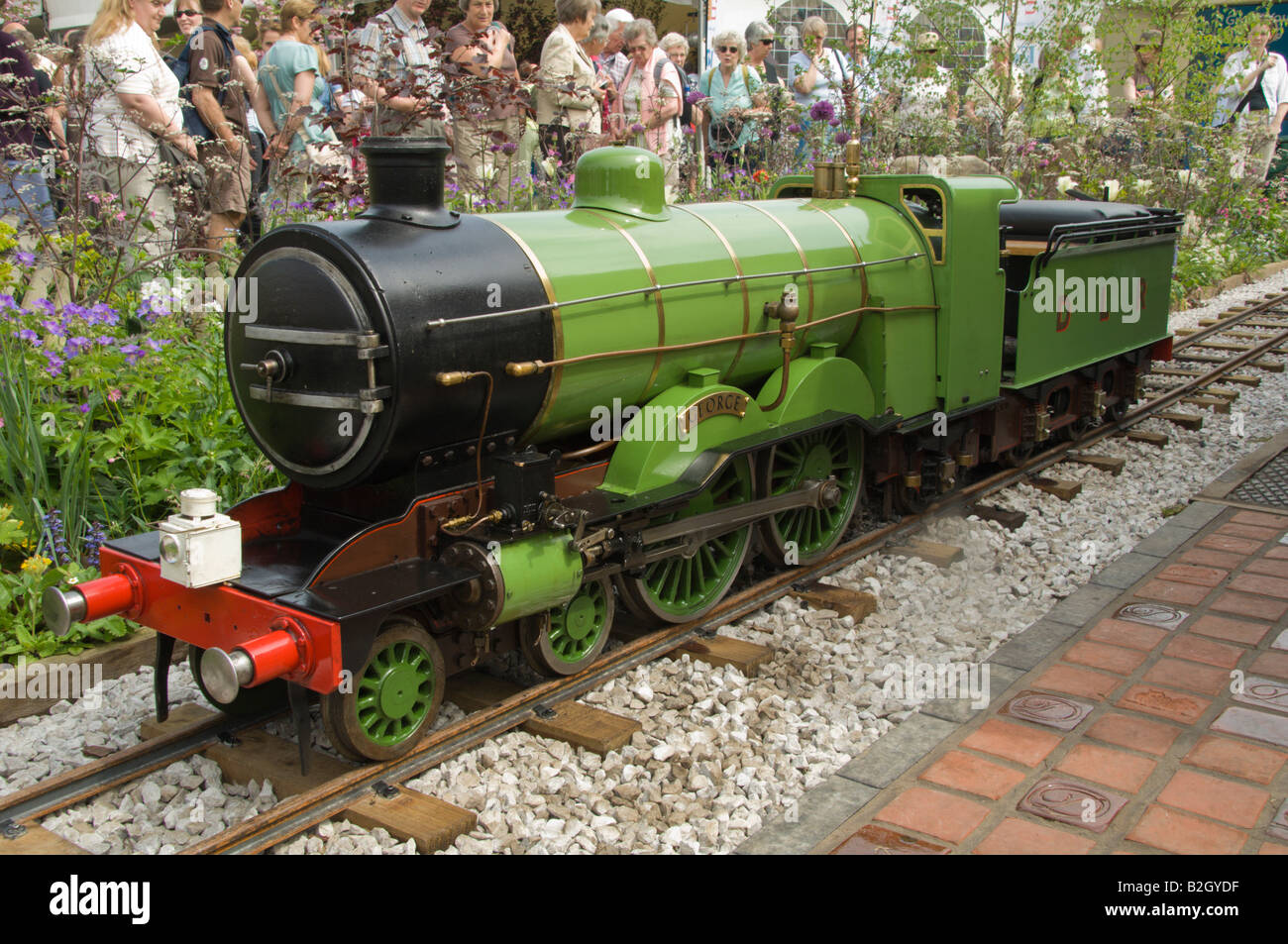 Modello di locomotiva a vapore in mostra a tre contee showground Foto Stock