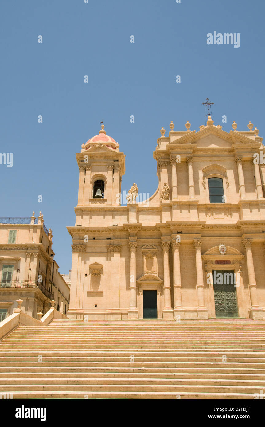 La cattedrale di San Nicola, Noto, Sicilia, Italia Foto Stock