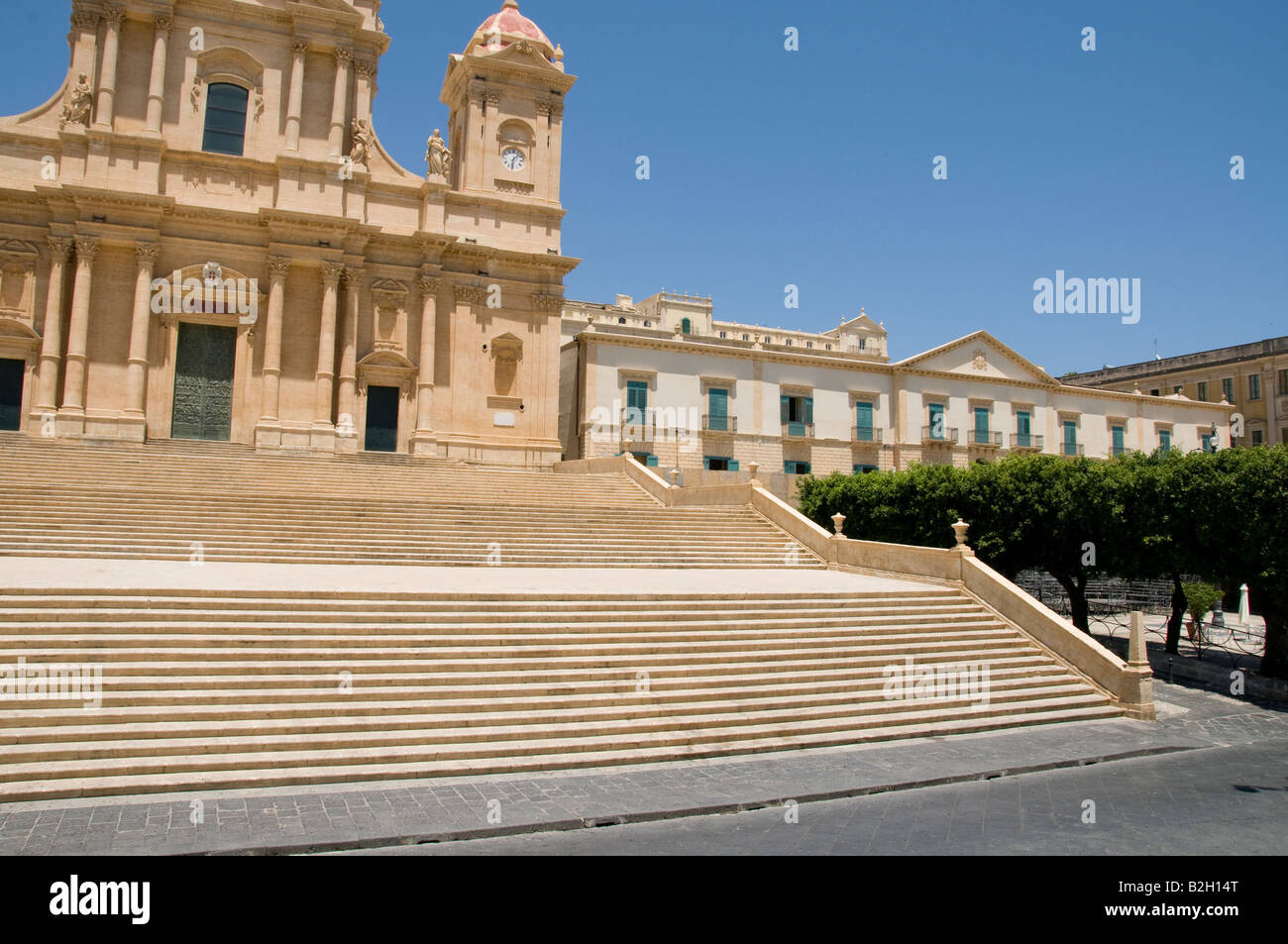 La cattedrale di San Nicola, Noto, Sicilia, Italia Foto Stock